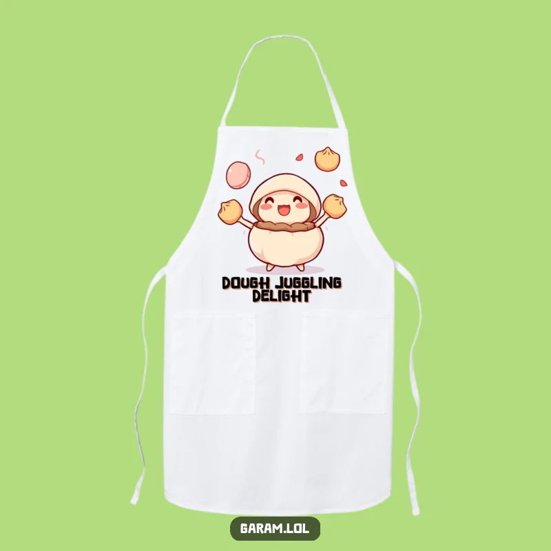 Funny Steamed Bun Juggling Apron: Cook with Playful Dim Sum Flair