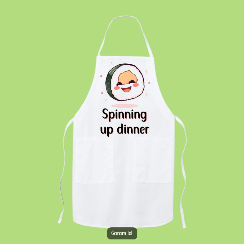 Funny Sushi Apron: Cook with Glee in This Spinning Foodie Gear