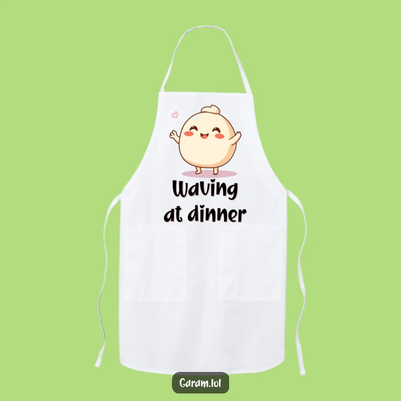 Funny Steamed Bun Apron: Cook with Cheer in This Waving Kitchen Gear