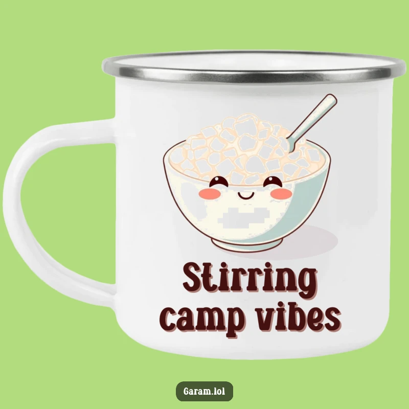 Funny Rice Bowl Camping Mug: Your Hilarious Companion for Outdoor Feasts