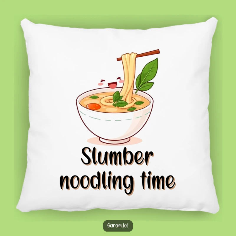Funny Pho Noodle Slurping Pillow: Cuddle Up with Culinary Comfort