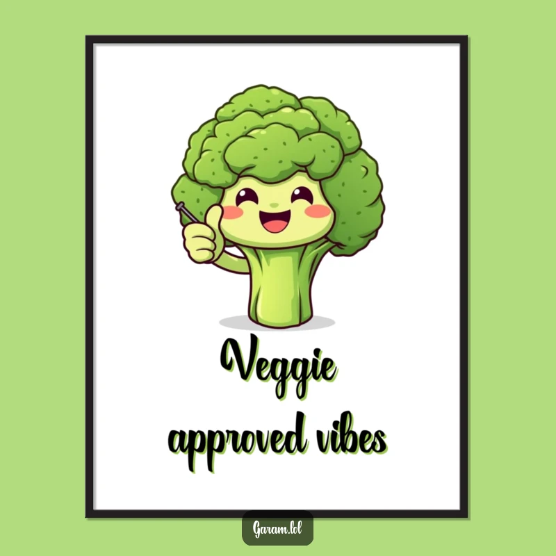 Funny Broccoli Thumbs Up Digital Art: Instant Healthy Cheer for Walls