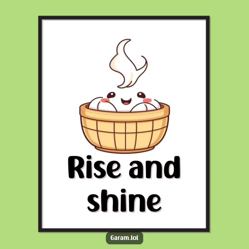 Funny Dim Sum Basket Digital Print: Instant Warmth with this Hilarious Food Art