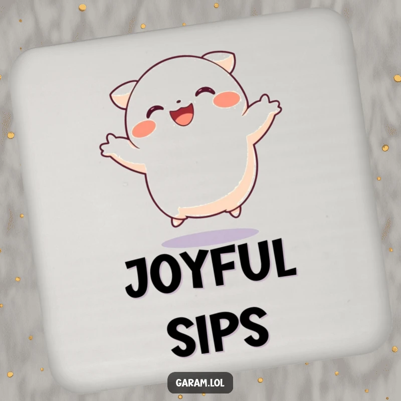 Funny dumpling drink coasters showcasing a happy jumping dumpling, perfect for protecting furniture with a humorous food design.