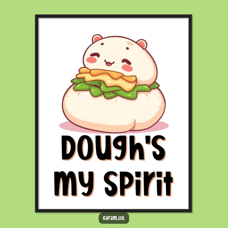 Funny Bao Bun Poster: Decorate Your Space with this Hilarious Rolling Food Art