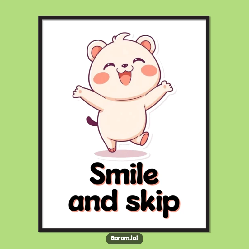 Funny Bao Poster: Playful Skipping Art for a Happy Home