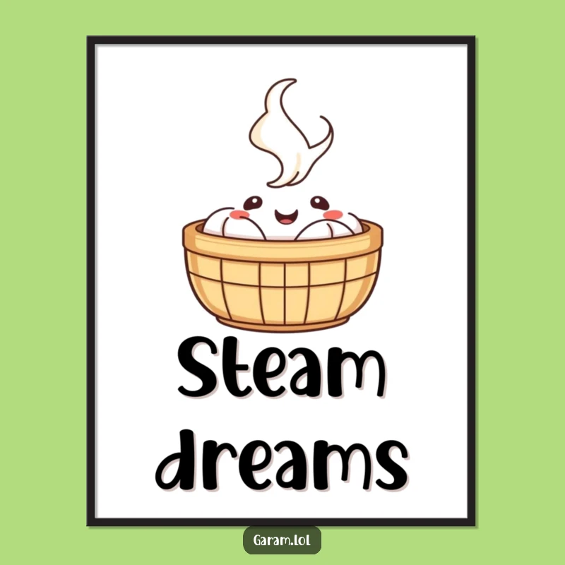 Funny Dim Sum Basket Poster: Decorate with Delight using this Hilarious Food Art