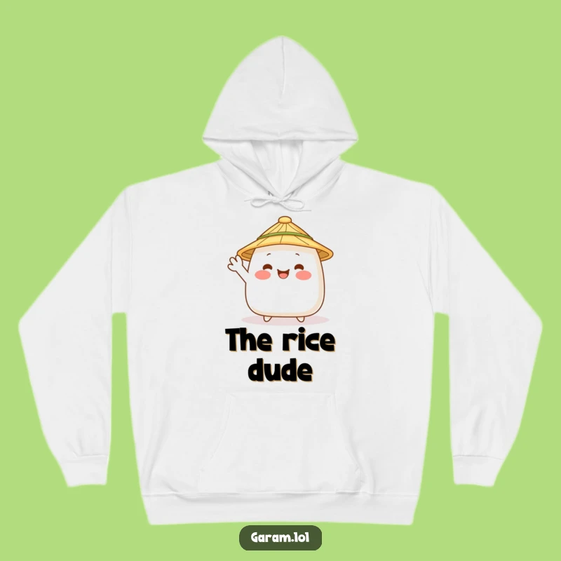 Cozy Funny Onigiri Waving Hoodie: Warmth and Friendly Charm