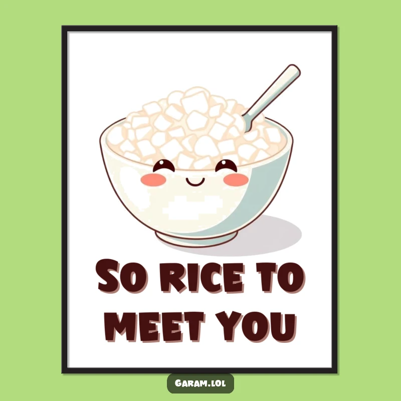 Funny Free Printable Rice Bowl Wall Art: Humorous Foodie Downloadable Decor