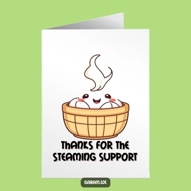 Free Printable Dim Sum Thank You Card: Steamy Humor Downloadable Gift