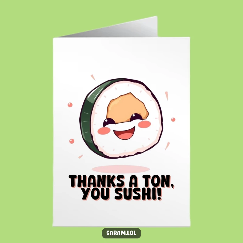 Free Printable Sushi Thank You Card: Spinning Glee