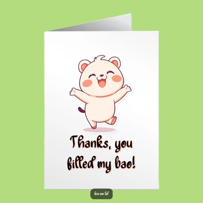Free Printable Bao Thank You Card: Playful Skip