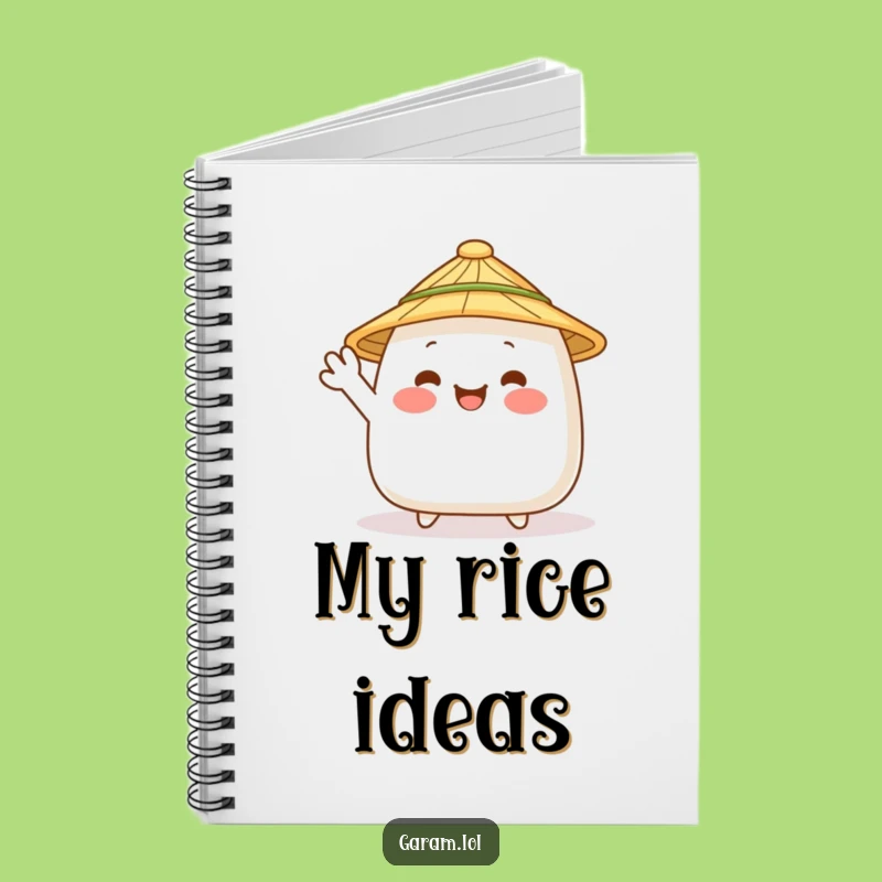 Funny Onigiri Waving Notebook: Jot Down Ideas with Japanese Cheer