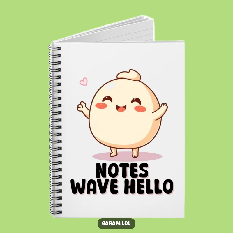 Funny Steamed Bun Notebook: Write Happy Notes with This Waving Buddy