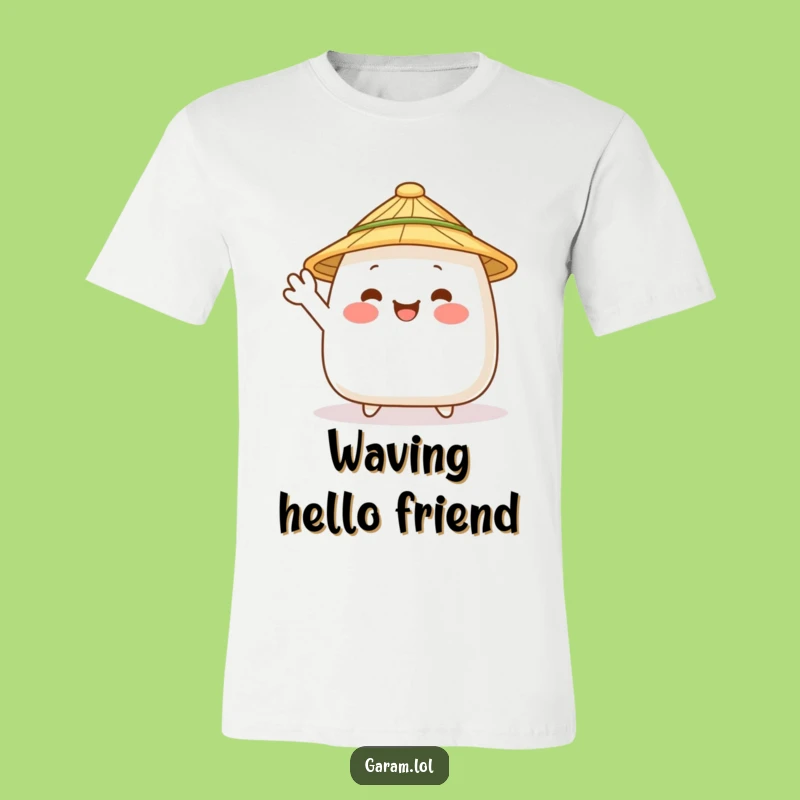Funny Onigiri Waving T-Shirt: Wear Your Japanese Food Pride!